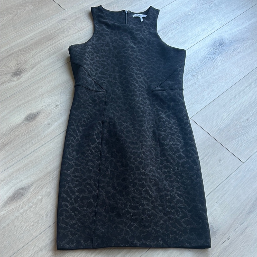 French Connection Black Patterned Mini Dress
